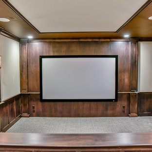 Home theater - modern home theater idea in Milwaukee