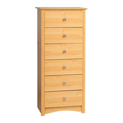 Prepac Sonoma 6-Drawer Tall Chest in Maple - Dressers