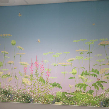 Hand painted digitally produced wallpaper panels
