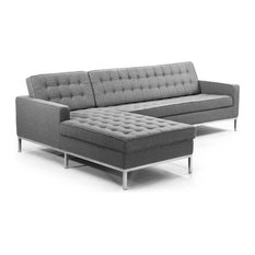 Double Sided Sectional Sofas Houzz Karl Midcentury Florence Sectional Cadet Gray Material Wool Left