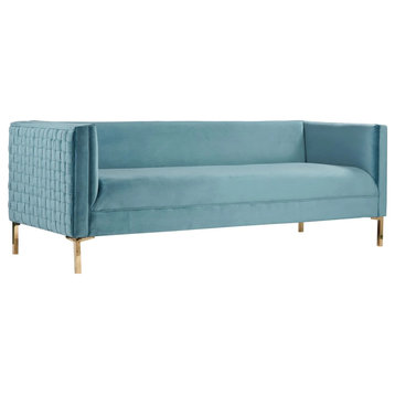 Gillie Modern Blue Velvet Sofa