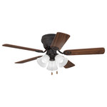 Craftmade - 42" Wyman, Oil-Rubbed Bronze With Classic Walnut/Walnut Blades, 3 Light - The organic shapes and fine details of the gracefully curving blade arms provide a captivating visual focal point in this strikingly modern reinterpretation of classic ceiling fan design. The Wyman 42" ceiling fan with 3-light kit in white frosted, ribbed glass offers a perfect counterpoint to the sleek motor housing and sculpted fan blades.