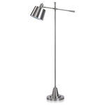 StyleCraft - Gemma Steel Task Floor Lamp Brushed Steel Finish Silver Shade - Keep your home warm and inviting with extra complimentary lighting, courtesy of the StyleCraft Gemma steel task floor lamp. This modern floor lamp is made from strong steel metal, making for an industrial look and feel. The adjustable arm and lamp head also make it easy to guide light in any direction. Use this floor lamp to improve the lighting in your living room or bedroom space.