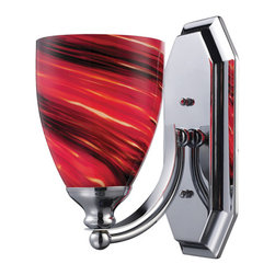 Elk Lighting - Elk Lighting 570-1C-A 1 Light Vanity In Polished Chrome And Autumn Glass - Bathroom Vanity Lighting