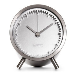 Tube LT70001 Stainless Steel Analog Index Table Clock - Desk And Mantel Clocks