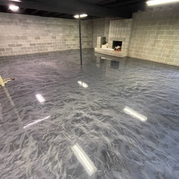 Metallic Epoxy Basement Floor