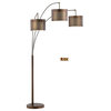 Artiva USA Lumiere II 83" LED Arched Floor Lamp With Dimmer, Antique Bronze