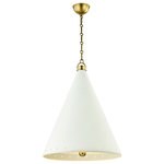 Hudson Valley Lighting - Plaster No.1, 2-Light Large Pendant, Aged Brass, White Plaster Steel Shade - Designed by Mark D. Sikes