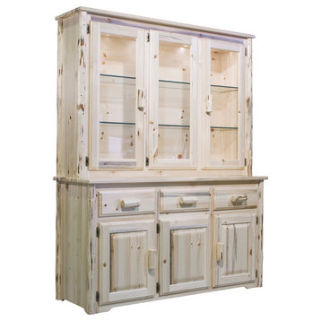 Montana Collection China Hutch, Clear Lacquer Finish