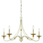 Minka Lavery - Westchester County 5-Light Chandelier in Farm House White with Gilded Gold Leaf - Stylish and bold. Make an illuminating statement with this fixture. An ideal lighting fixture for your home.&nbsp