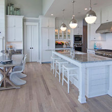 Kitchen Island and Fireplace