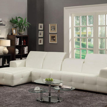 Darby White Sectional Sofa & Armless Chair - $1627.56