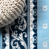 Acanthus French Border, Blue/Navy, 2x8