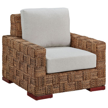 Coronado Woven Seagrass Textured Armchair with Cushioned Seat