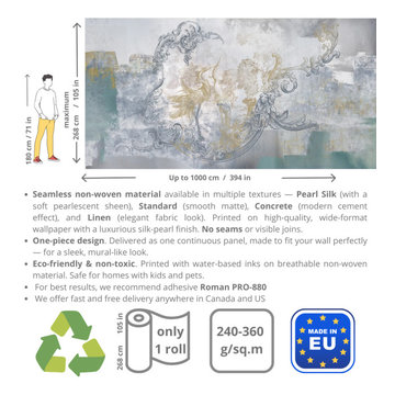 Baroque Flight Custom Large Wallpaper, European Seamless Material