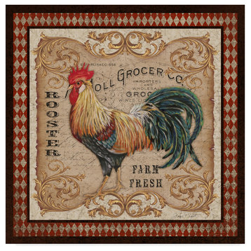 Jean Plout 'Old World Rooster 2' Canvas Art