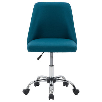 CorLiving Marlowe Upholstered Armless Task Chair, Dark Blue