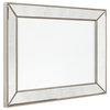 Champagne Bead Beveled Rectangle Solid Wood Frame Wall Mirror, 40"x30"
