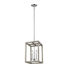 Moffet Street Small 3-Light Hall/Foyer, Washed Pine