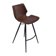 Armen Living - Zurich Metal Stool, Matte Black Metal and Vintage-Style Coffee, Counter Height - Bar Stools and Counter Stools
