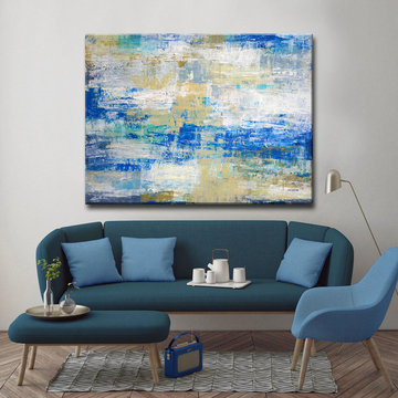 Ready2HangArt Blue Living Room