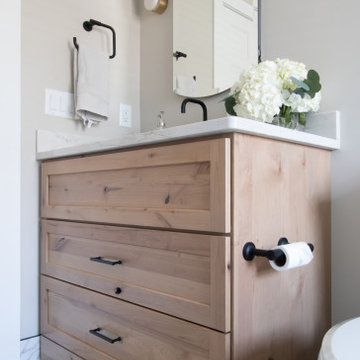 Wet Room Oasis versus Cigar Lounge Style in Dual Bath Remodel