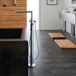 Arris&trade; Chrome One-Handle Tub Filler Includes Hand Shower - Products
