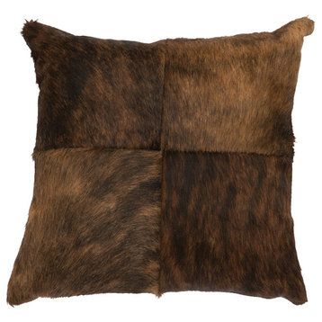 Leather Hair on Hide Pillow, 16x16
