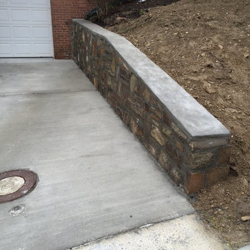 New Driveway & Field Stone Retaining Wall Repair in Washington DC - Chevy Chase