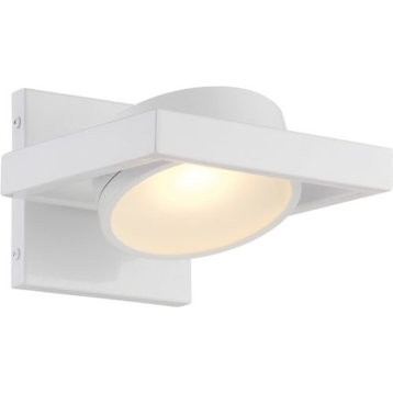 Hawk LED Pivoting Head Wall Sconce, White Finish, Lamp Included