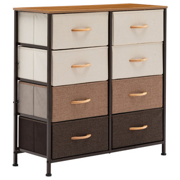 8 Fabric Drawers Steel Frame Double Dresser, Mixed Color