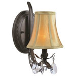 LiteSource - Wall Lamp - Dark Bronze/Fabric Shade, E12 Type B 60W - Includes one incandescent bulb, 60 Watts