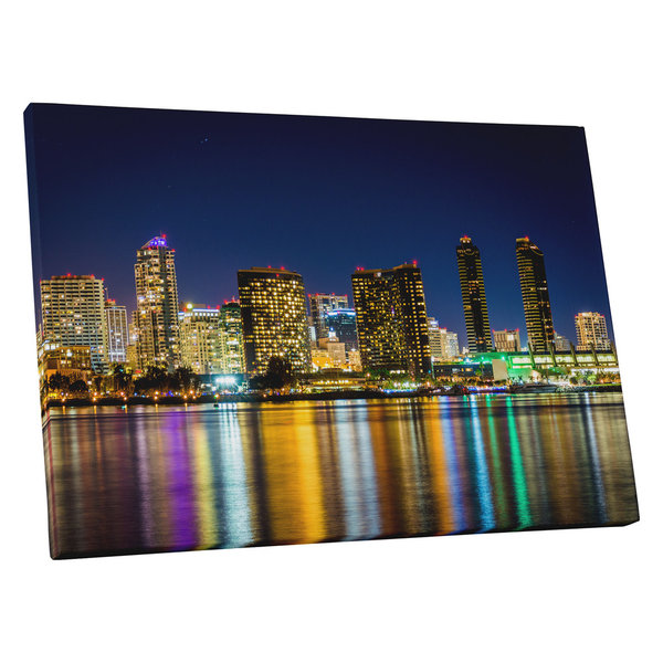 30/"x20/" or 20/"x16/" Las Vegas Night Skyline II Gallery Wrapped Canvas Print