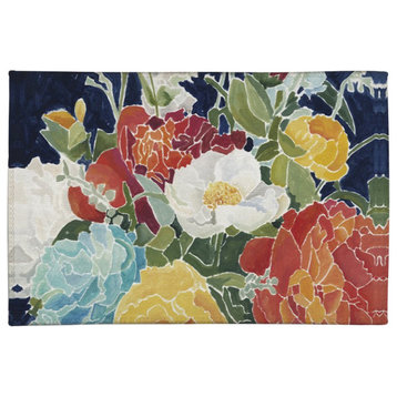 Midnight Floral 2'x3' Chenille Rug
