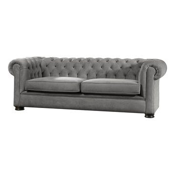 Chester Tufted Sofa, Grey, 2-Seater
