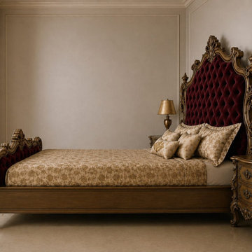 Handcrafted Solid Teak Wood Bed | Elegant Traditional Bedroom Furniture