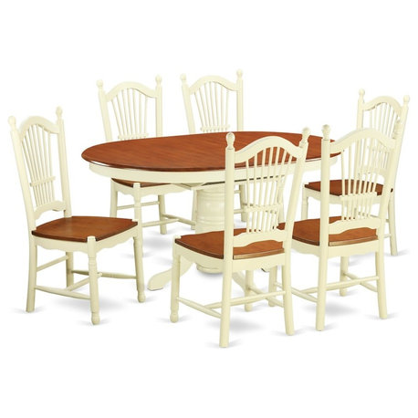 7-Piece Table Set For 6-Kitchen Dinette Table And 6 Dinette Chairs