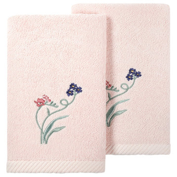 Linum Home Textiles 100% Turkish Cotton STELLA 2PC Emb Fingertip Towel Set