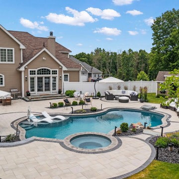 Rocky Hill, CT Freeform Pool with Landscaper Bahler Brothers