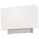 Livex Lighting - Livex Lighting 41093-91 Clark - 14' One Light ADA Wall Sconce - The transitional design of this wall sconce is asClark 14' One Light  Brushed Nickel Off-W *UL Approved: YES Energy Star Qualified: n/a ADA Certified: YES  *Number of Lights: Lamp: 1-*Wattage:40w Medium Base bulb(s) *Bulb Included:No *Bulb Type:Medium Base *Finish Type:Brushed Nickel
