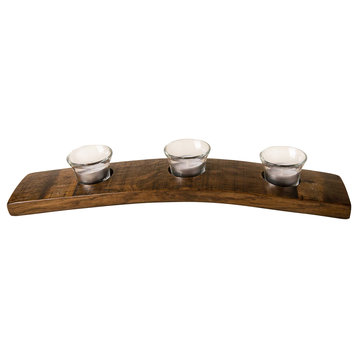 Small Wine Stave Candleholder, Provincial
