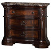 Barney's Traditional Walnut Nightstand With Marble