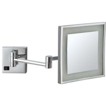 Nameeks AR7701-3x Glimmer 7-15/16" Square Brass Make-up Mirror - Chrome