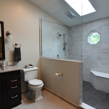 Large Walk-In Shower with Grey Tones in Naperville, IL