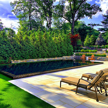 Ridgewood New Jersey Perimeter Overflow Glass Tile Swimming Pool