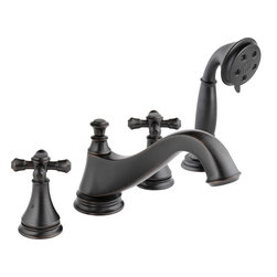 Bathroom ProductDelta Cassidy Roman Tub w/ Hand Shower Trim - Low Arc Spout - Tub And Shower Faucet Sets
