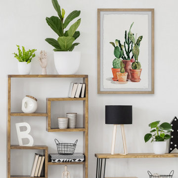 "Cactus Variety" Framed Painting Print