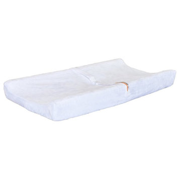 AFG Baby Furniture Polyester Contoured Changing Pad with Cover in White