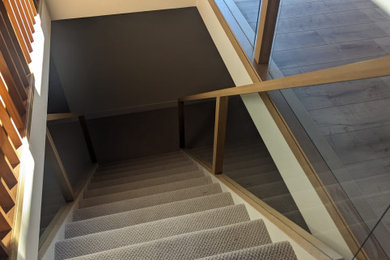 Staircase - mid-century modern staircase idea in Edmonton