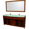 Design Element DEC016B-2 Waterfall 72" Double Sink Vanity Set, Honey Oak